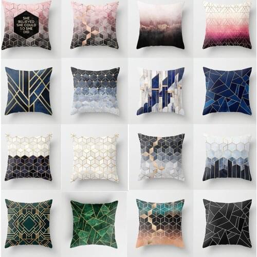 INS Style Fashion Simple Pillow Cover 45x45cm Geometry Rectangle Sofa Cushion Cover home decor