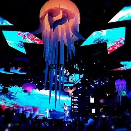 Inflatable jellyfish balloon with RGB led lights/wedding stage decoration inflatable medusa for Show 6pcs/lot