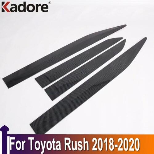 For Toyota Rush 2018 2019 2020 Carbon Fiber Side Door Body Molding Line Cover Trim Protector Decoration Exterior Accessories