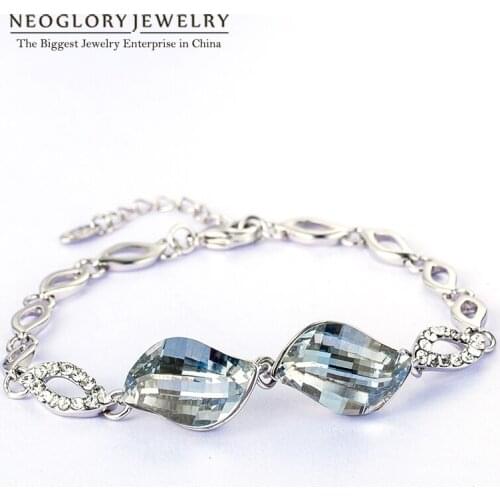 Neoglory Jewelry Champagne Gold Color Bracelets & Bangles For Women Friend 2020 New Embellished with Crystals from Swarovski