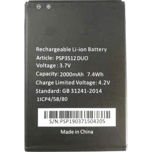 New 2000mAh PSP3512 Replacement Battery Baterij For Prestigio Muze B3 PSP3512 DUO PSP3512DUO PSP 3512 Mobile Phone