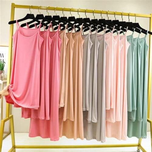 2021 Womens New Suspender Dress Spring Summer Sexy Slim Inner Bottoming Female soft 80 to 90 to 110cm Long Under Dress