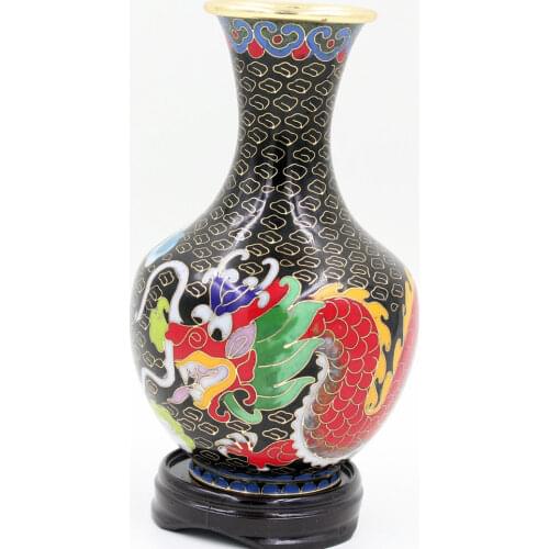 NEW 6" Chinese Handmade Cloisonne Copper Decoration Vase Ornament Home Decor Craft
