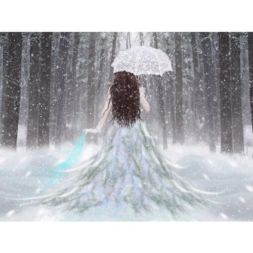 New 100% Diamond Needlework Diy Diamond Painting Kit Diamond Cross Stitch Plants Embroidery Forest beauty snow fairy HL538