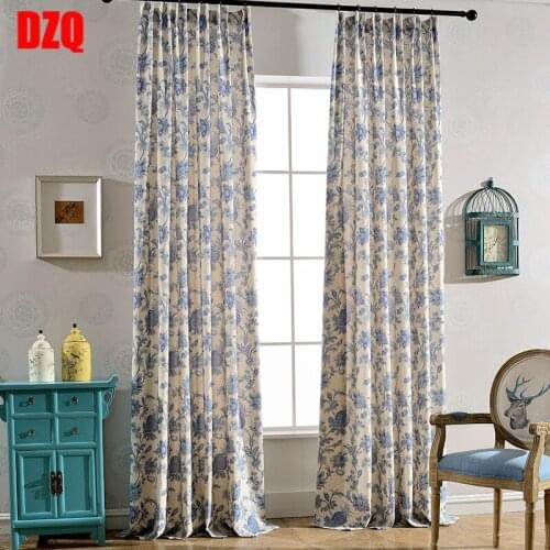 Window Blinds for Living Room Modern Floral Cotton Printed Blackout Curtains for Wedding Room