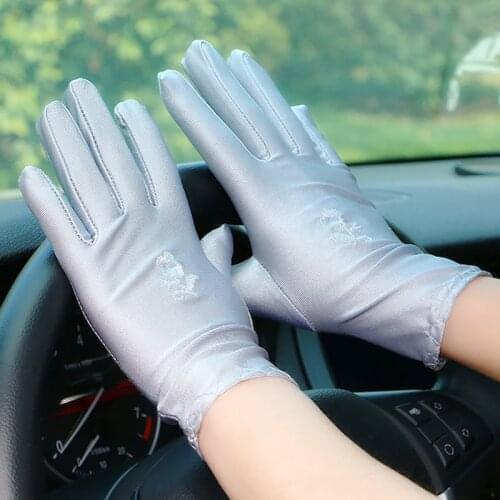 New Fashion Spandex Gloves Women Sunscreen Thin Stretch Gloves UV-Proof Sun Protection High Elasticity Ladies Drive Gloves