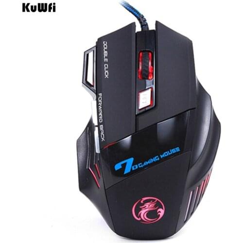 Professional Wired Mouse 7 Buttons 5500DPI LED Optical Gaming Mouse USB Cable Computer Mouse Gamer Mice for Desktop/Laptops
