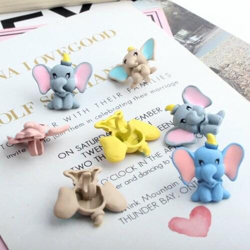 New 20*23MM 20Pcs Mix Color Cute Rubber Paint Alloy Hairwear Buckle Cartoon Animal Baby Elephant DIY Findings Jewelry Accessory