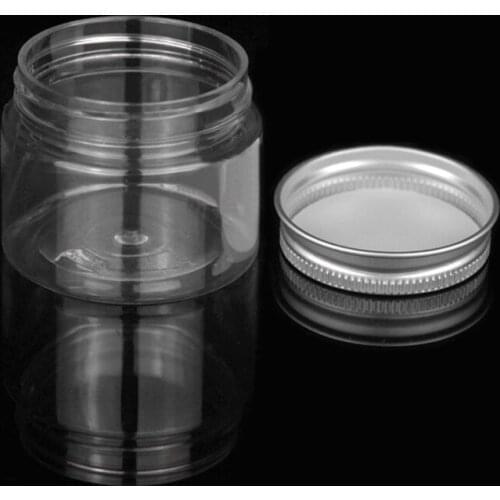 50pcs/lot 50g empty round cosmetic cream PET container clear plastic bottle for cosmetic packaging Powder jar,bath salt pot lid