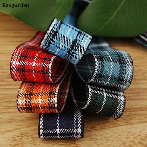 Kewgarden Plaid Ribbon 1.5" 1" 25mm 38mm Packing Webbing DIY Hairbow Sewing Accessories Handmade Tape 10 Yards