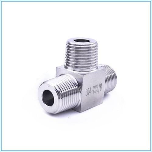 T Type conversion high pressure Fittings 3/4" 1" Male Tee 3 Way Pipe Fitting 304 Stainless Steel Water Gas Oil