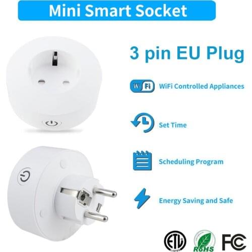 1/2/3Pcs Smart Plug Wifi Smart Socket Power Monitor EU 3 pin France poland Plug Outlet Works With Google Home Mini Alexa IFTTT