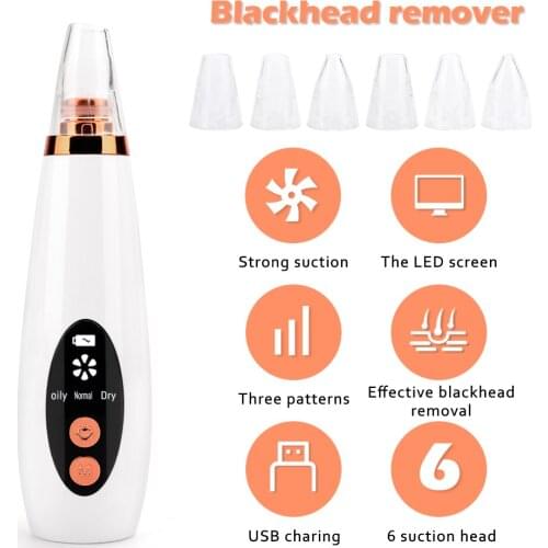 Rechargeable Blackhead Remover Face Pore Vacuum Skin Care Acne Pore Cleaner Pimple Removal Vacuum Suction Facial Tools