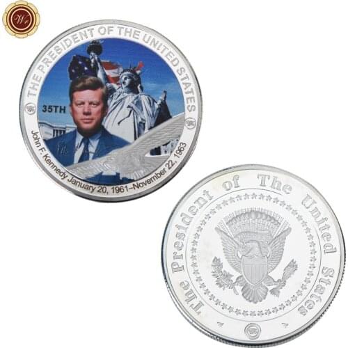 WR John F. Kennedy Challenge Metal Coin United States 35th President Silver Plated Coin White House Commemorative Coin