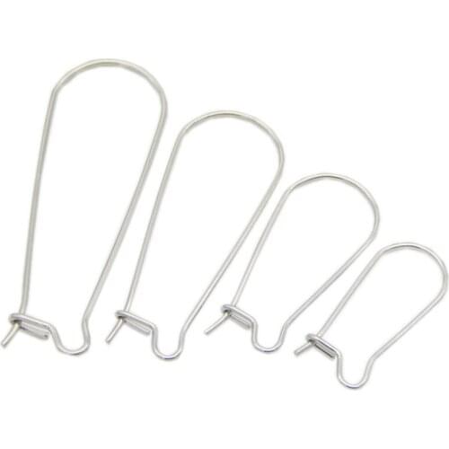 50pcs/lot 20mm 25mm 33mm Stainless Steel Earring Hook Clasps Earrings Clip Hooks Wire for Earrings Jewelry Making Findings