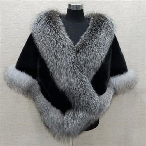 Mink Fake Faux Vest Long Woman For Grass Womens Versatile Cape Fur Coat Enlarged Dress Shawl WINTER 2021 Manteau Femme Hiver
