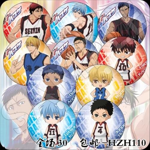 1pcs 58MM 58MM Kuroko No Basket Hyuga Kiyoshi Teppei Taiga Kuroko Basketball Kuroko Tetsuya Icons Brooch Badge Pins Badge