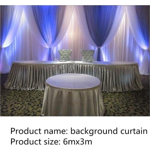 10ft x 20ft White Wedding Backdrop with royal blue Swags Wedding drapes Stage decoration party backdrop birthday decoration