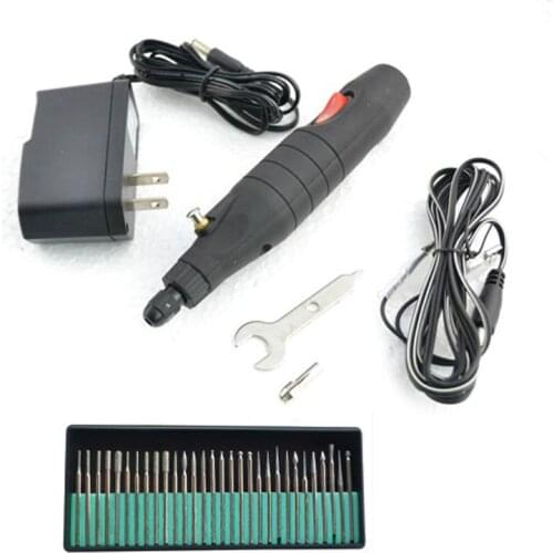 12V dental lab Denture mini electric grinding engraving pen nail grinder crystal agate carving machine +30pcs Grinding needle