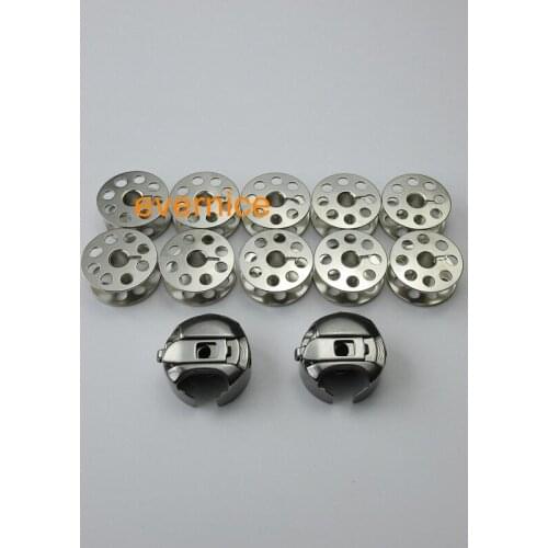 2 Bobbin Cases + 10 Bobbins for Highlead GC0318-1 0398-1 Walking Foot Machine Bobbin Case #H3100D2170,6-Bobbins #H1100E201