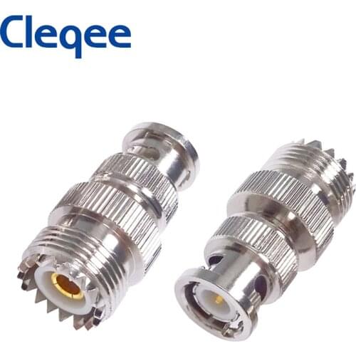 JXSINONE 2PCS BNC Male To UHF SO239 PL-259 Female RF Coaxial Adapter BNC To UHF Coax Jack Connector