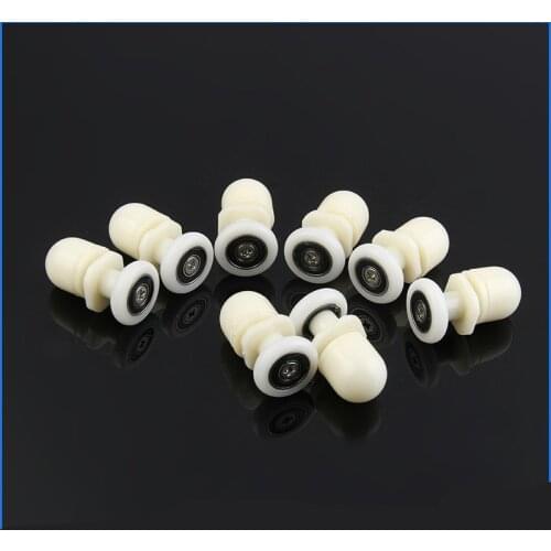 4pcs-8pcs/set 19/23/25/27mm Plastic Partiality Glass Bearing Rollers For Sliding Door Pulley Wheels Runner Shower Cabin Spa Room
