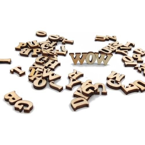 50pcs Wooden Unfinished Letter Wood Slices Wooden Craft Embellishments Wooden Chip for Craft DIY Home Decor