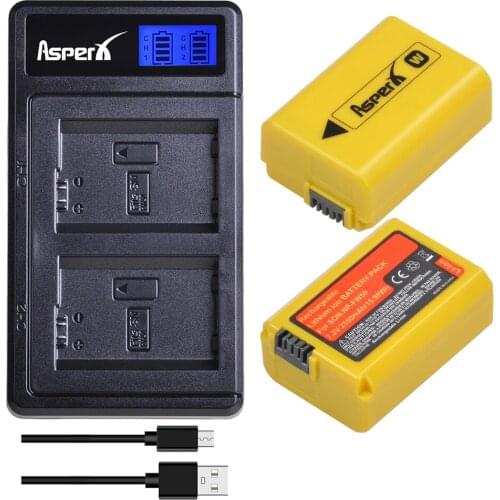 NP-FW50 Batteries Charger For Sony Alpha a6500 a6300 a6000 a5000 a3000 NEX-3 alpha 55 alpha 7 A72 A7R NPFW50 Camera
