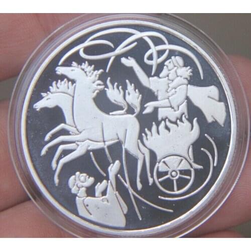 Ilya in the whirlwind biblical story 40mm Commemorative Silver Plated Coin Souvenir Challenge Collectible Coins Collection