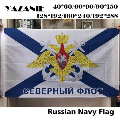 YAZANIE Any Size Russian Navy Northern Fleet Flags Russia Naval Navy Army Flags And Banners For Victory Day Memorial Flag