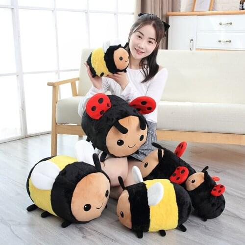 20-40CM New Anime Kawaii Plush Bee Ladybug Baby Toys Speelgoed Stuffed Toys Peluche Pillow Baby Room Home Decorative Pillows