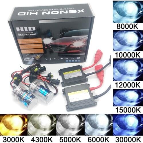 Car HID Xenon Headlights Kit 12V 55W Ballast & Xeon Light Bulbs H1 H3 H7 H11 9005 9006 880 3000K 4300K 6000K 8000K 15000K 30000K