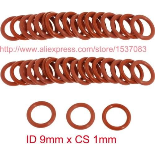 ID 9mm x CS 1mm red silicone rubber o ring oring o-ring washer seal gasket to car
