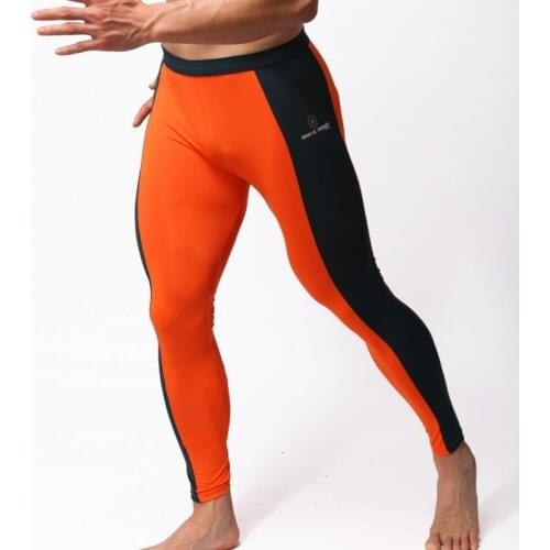 Men Compression Pants Leggings Tights Patchwork Thermal Underwear Long Pants Men Fitness Leggings Trousers Bottoms