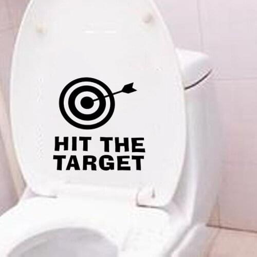 Waterproof Hit the Target Quotes PVC Wall Sticker Funny Toilet Stickers Bathroom Decoration Poster Home Decor Decals Mural