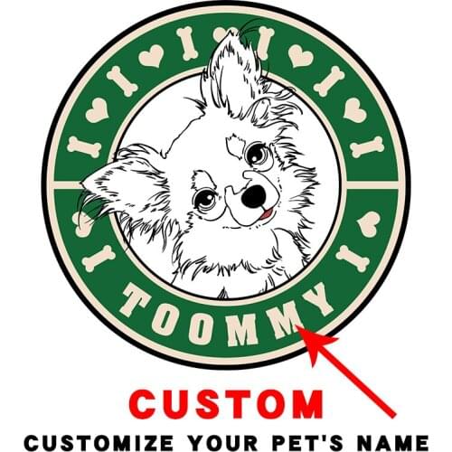 Chihuahua animals name of dog collar Heat Transfer Iron on patches Heat Vinyl Ironing Stickers Decor Applique on Clothes