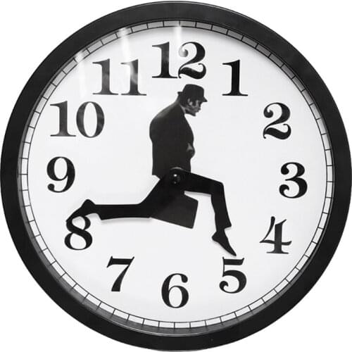 M17D 10inch Inspired Walking Wall Clock for Fools-creative Wall Clock Artwork for Office and Library Wall Decoration