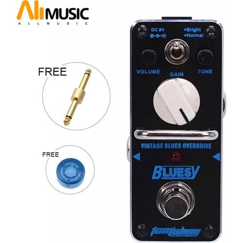 New AROMA ABY-3 BLUESY Vintage Overdrive for Blues Mini Analogue Effect True Bypass+Free Connector