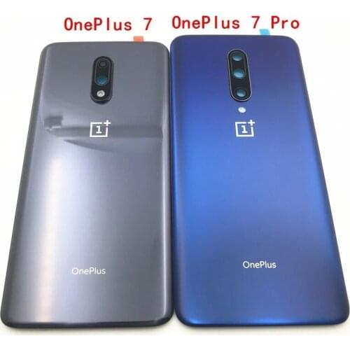 100% Original Glass For OnePlus 7 7 Pro 1+7 Back Battery Cover Door Rear Glass Battery Cover Housing Case With Camera Lens