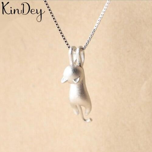 Kindey Bohemia Real Silver Color Cat Choker Necklaces For Women Wedding Jewelry Gift Boho Necklace