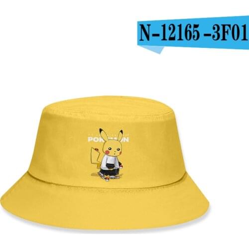Pokemon Bucket Hat Summer Sun Hat Sun Protection Cartoons Girls Cap Kids Boys Anime Hats Pikachu Charizard Bucket Hat Women Cute