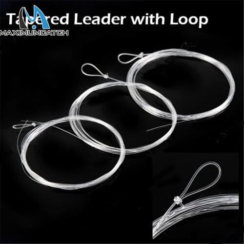Maximumcatch 7.5ft-15ft 0X-7X Tapered Leader with Loop Nylon Leader Clear Fly Fishing Line