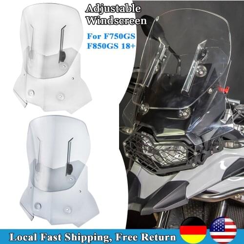 Motorcycle Adjustable Windshield Windscreen Wind Deflector for BMW F750GS F850GS 2018 2019 2020 F750 F850 GS Accessories Smoke