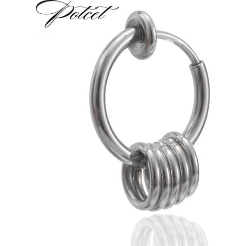 POTCE Unisex Stainless Steel Titanium Steel Stud Earrings Retro Hip Hop Geometric Party Travel Anniversary Jewelry