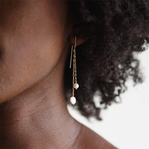 Baroque Pearl Earrings 14 Gold Filled Jewelry Handmade Minimalism Brincos Oorbellen Pendientes Boho Drop Earrings For Women