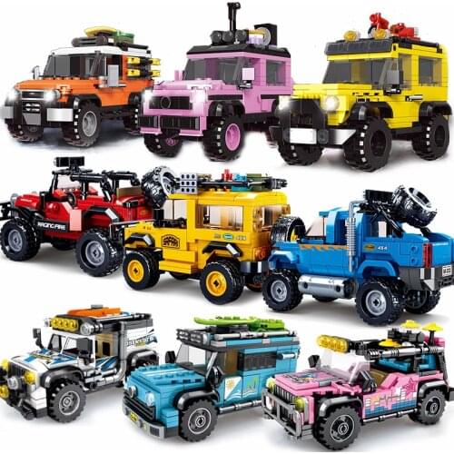 Speed Champions SUV Sports Racer Truck Car Moc Super Building Blocks DIY Model Child Bricks Toys City Off Road Vehicle Technical