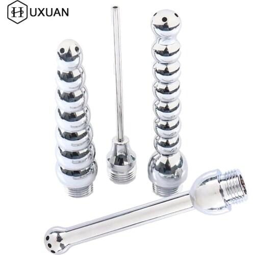 Stainless Steel Bidet Faucets Rushed Anal Douche Shower Cleaning Enemator Enema Metal Anal Cleaner Butt Plugs Tap