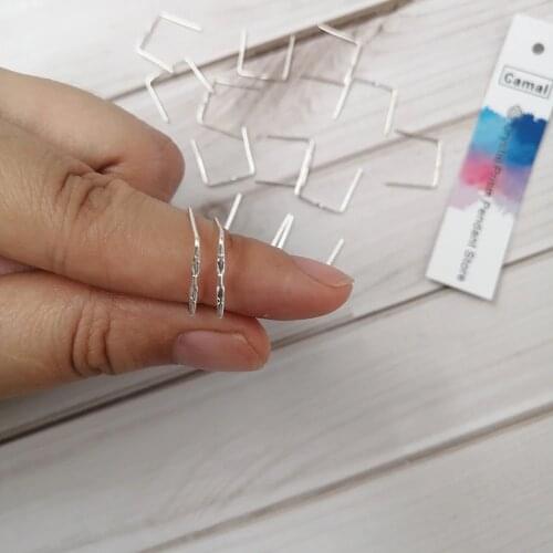 Camal 100pcs 12mm Double ** Shaped Silver Color Pins Connectors For Crystal Prisms Bead Chandelier Pendant Lamp Hanging