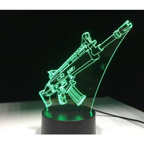 3D LED Night Light Gun Come with 7 Colors Light for Home Decoration Lamp Amazing Visualization Optical Illusion