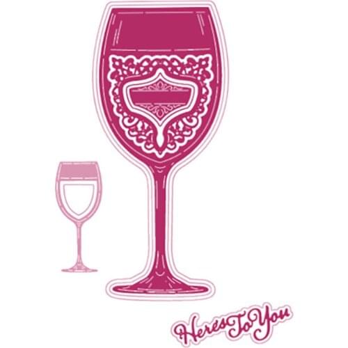 Just a Glass Wine Glass Metal Cutting Die Scrapbook Embossed Paper Card Album Craft Template Stencils New for 2021 Arrive